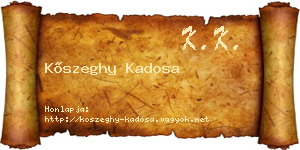 Kőszeghy Kadosa névjegykártya