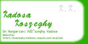 kadosa koszeghy business card